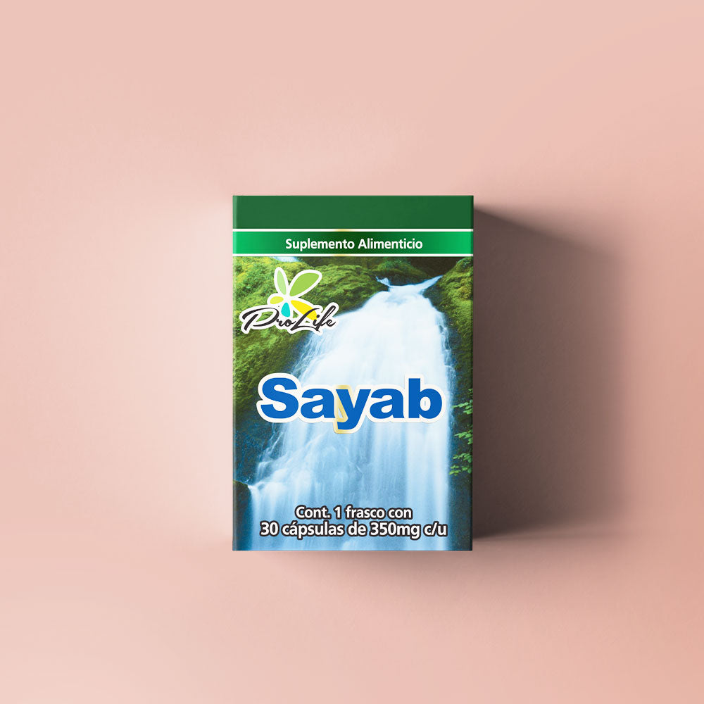 Caja de sayab en fondo rosa